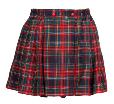 Plaid red feminine skirt clipart