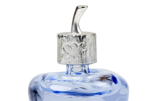 Mavi parfüm şişesi — Stok fotoğraf