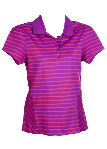 Fioletowy paski damskie sportowe koszulki — Zdjęcie stockowe
