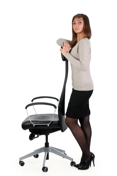 Girl office chair — Stock Photo, Image