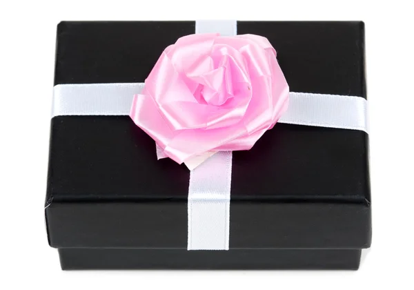 用弓的黑色礼品盒 — 图库照片