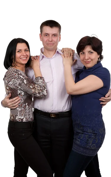 Férfi és két nő — Stock Fotó