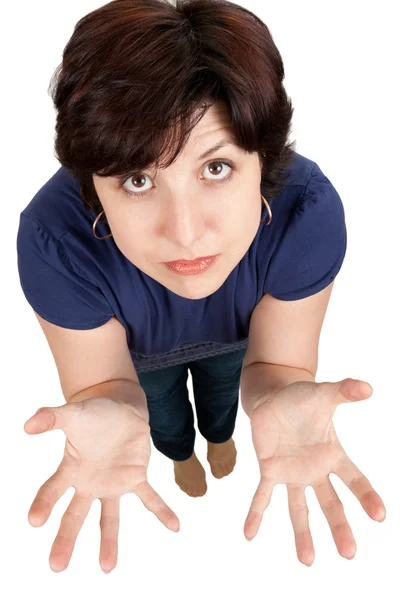 Woman showing hands — Stock Photo, Image