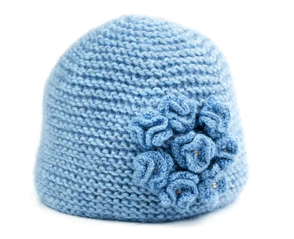 Chapeau tricoté bleu — Photo