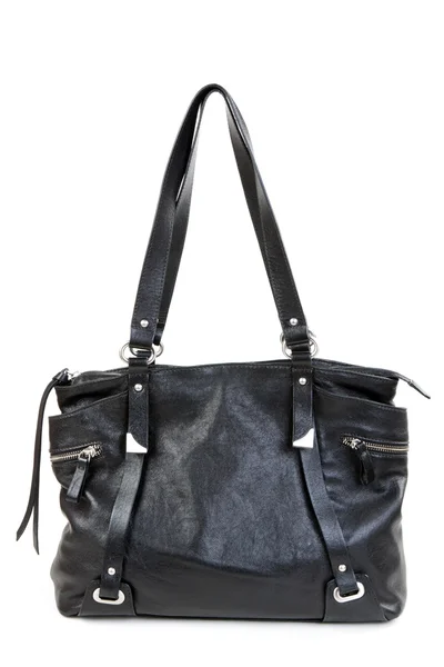 Fekete bőr női táska — Stock Fotó