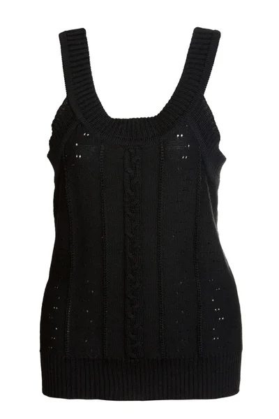 Black knitted vest — Stock Photo, Image