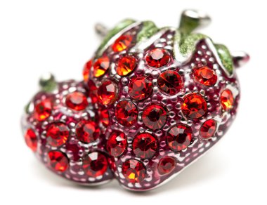 Brooch in the shape of strawberries clipart