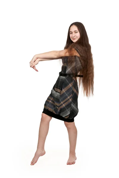 Brunette met lang haar — Stockfoto