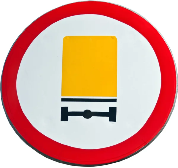 Verkehrszeichen verbietet Lkw — Stockfoto