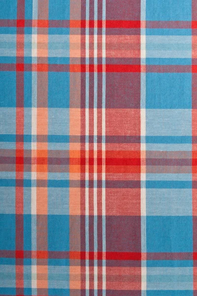 Arka plan kırmızı ve mavi kareli kumaş — Stok fotoğraf
