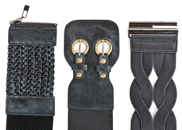 Cinturón de tres mujeres de cuero negro —  Fotos de Stock