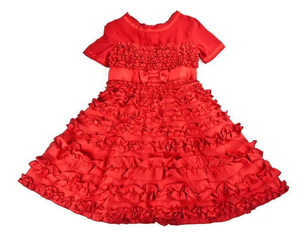 Elegantní dětské červené šaty — Stock fotografie