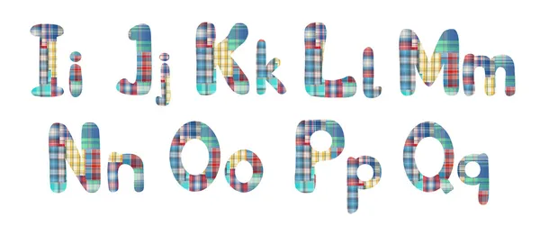 Collage alphabet letters I,J, K, L, M, N, O, P, Q — Stock Photo, Image