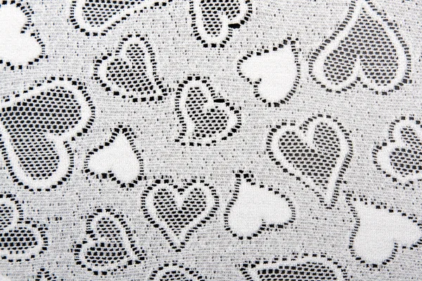 White lace patterned with hearts — Stock Photo, Image