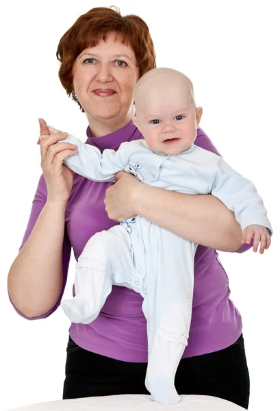 Grootmoeder met een baby — Stockfoto