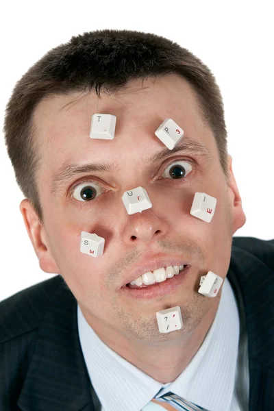 Word STUPID vylodennoe buttons on the face — Stock Photo, Image