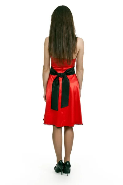 빨간 옷을 입은 여자 — 스톡 사진