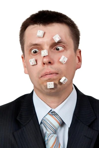 Word STUPID vylodennoe buttons on the face — Stock Photo, Image