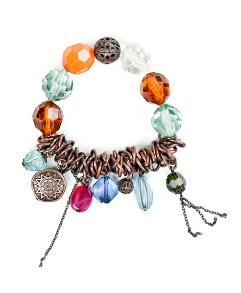 Bracelet with stones and chain — Stock Photo, Image