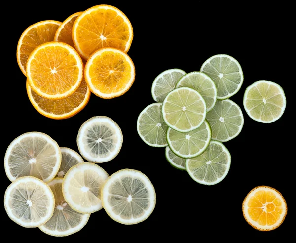 Lemon lime oranje segmenten — Stockfoto