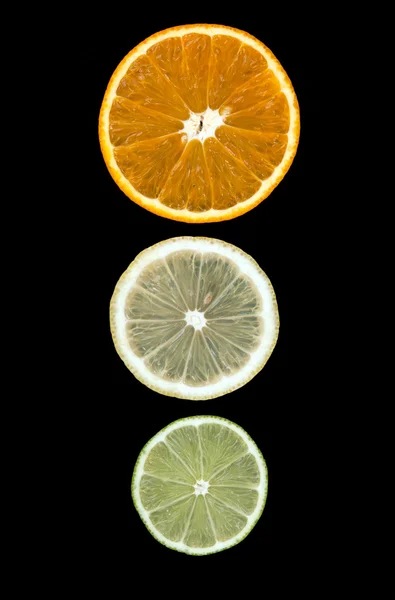 Vápno pomerančové plátky citronu — Stock fotografie