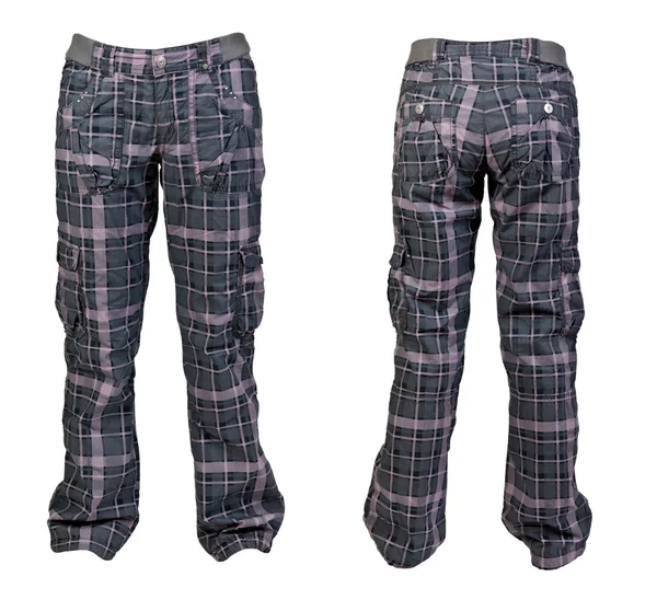 Koláž dvou teplé kostkované kalhoty — Stock fotografie