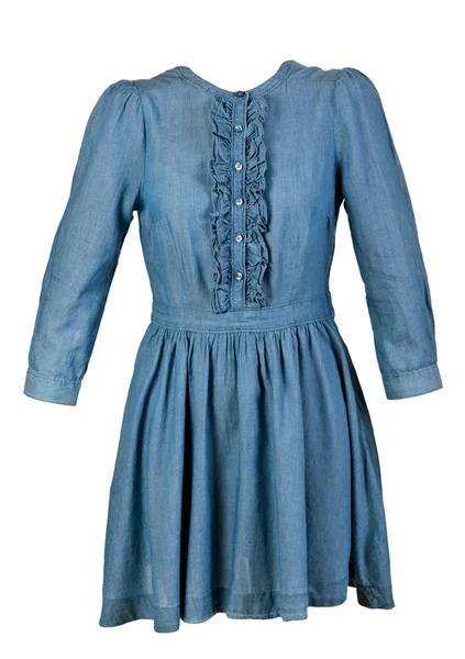 Modré džínové šaty — Stock fotografie