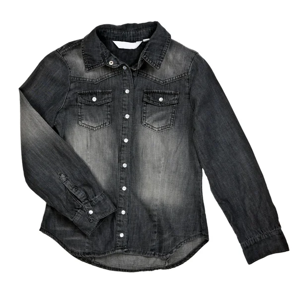 Чёрная джинсовая рубашка — стоковое фото