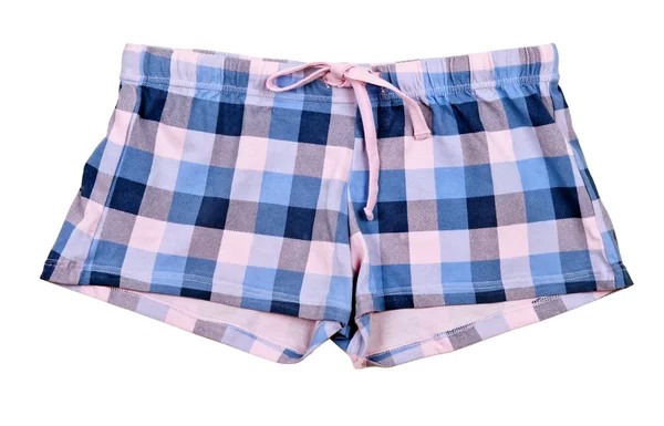 Pantalones cortos a cuadros azul — Foto de Stock