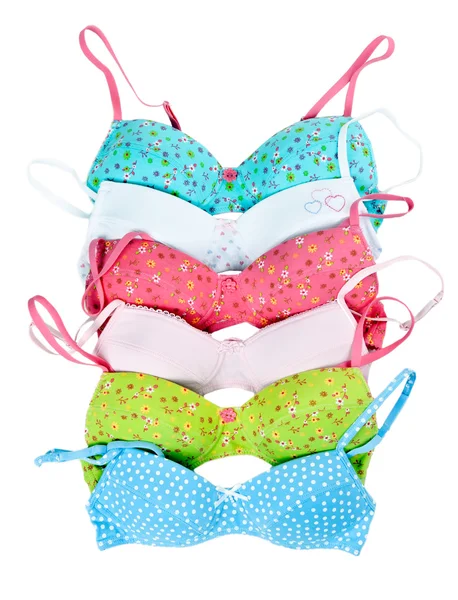 Six color cotton bra — Stock Photo, Image