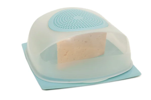 Scatola blu per immagazzinamento di formaggio — Foto Stock