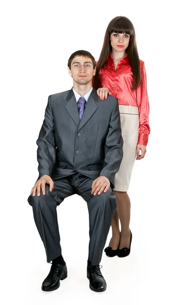 Ehepaar in Businesskleidung im Studio — Stockfoto