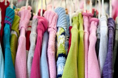 Children's knitted garments clipart