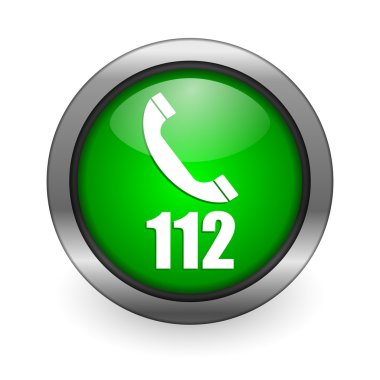 Emergency call green button clipart