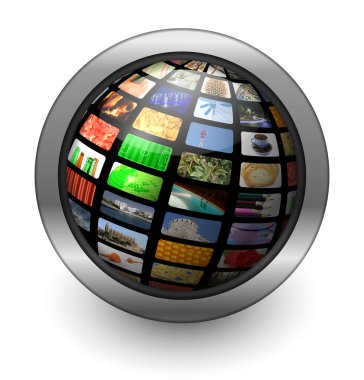 Multimedia sphere button clipart