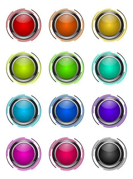 Uppsättning färgade knappar — Stockfoto