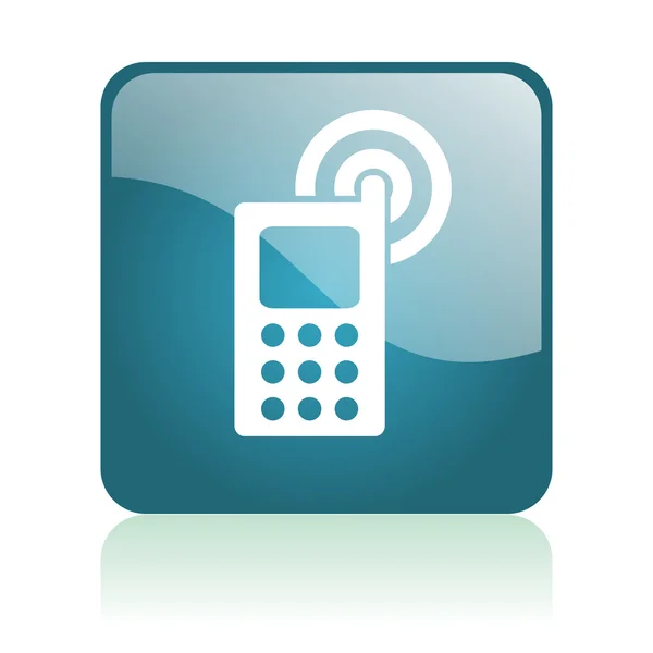 Telefon komórkowy glosssy ikona — Zdjęcie stockowe