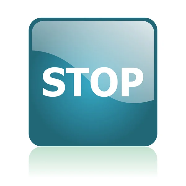 Stop glosssy pictogram — Stockfoto