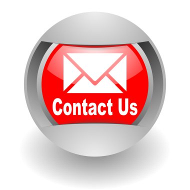 Contact us steel glosssy icon clipart