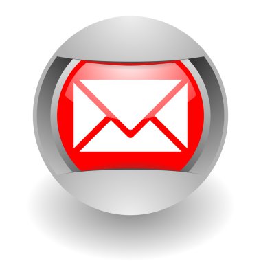 Mail steel glosssy icon clipart