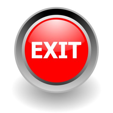 Exit steel glosssy icon clipart