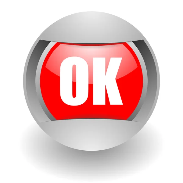 Ok steel glosssy icon — Stock Photo, Image