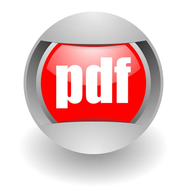 Pdf steel glosssy icon — Stock Photo, Image