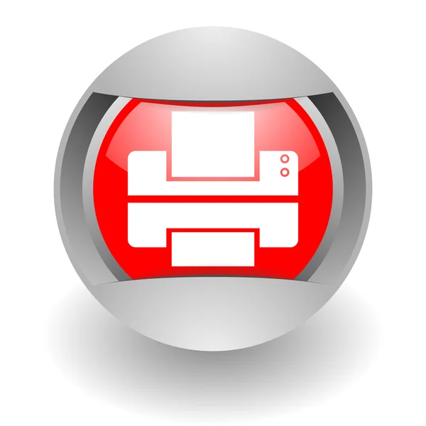 Printer steel glosssy icon — Stock Photo, Image