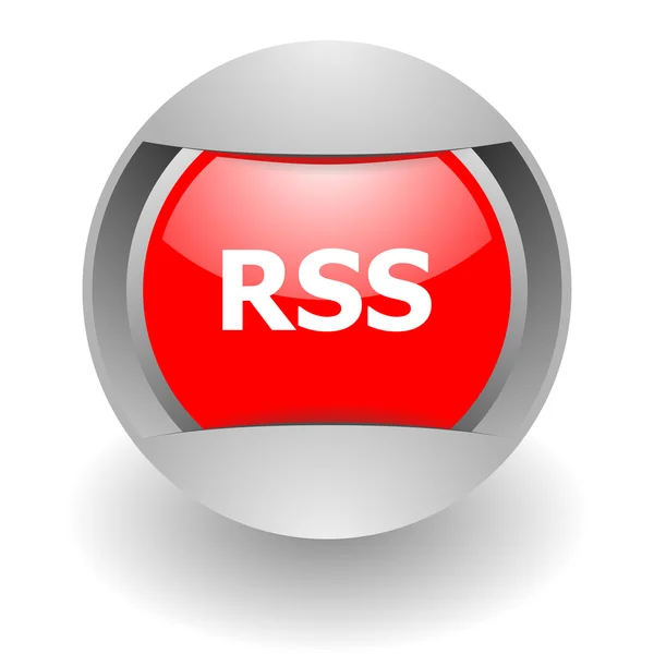 Glosssy ikona RSS ocelové — Stock fotografie