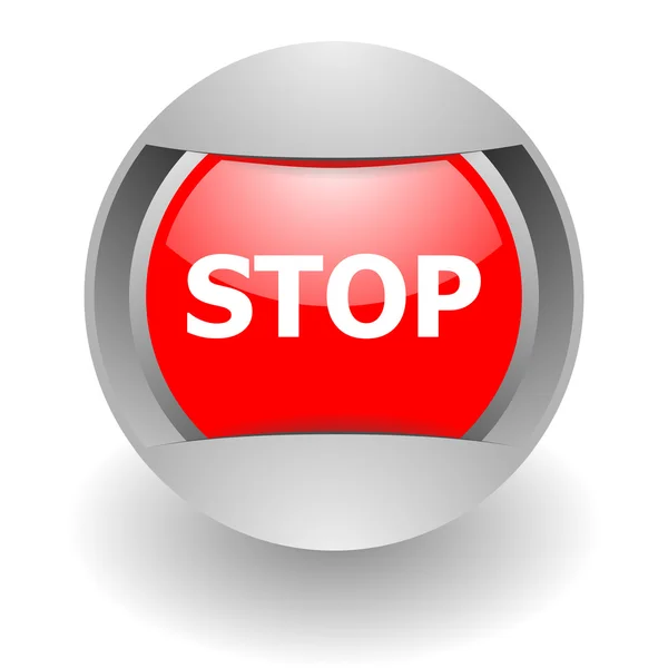 Stop stalen glosssy pictogram — Stockfoto