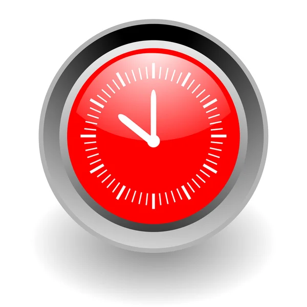 Clock steel glosssy icon — Stock Photo, Image