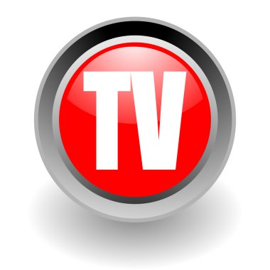 Tv steel glosssy icon clipart