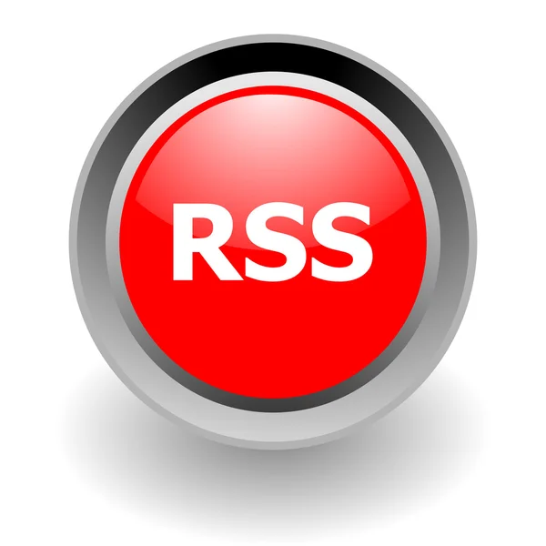 RSS-stål glosssy ikon — Stockfoto