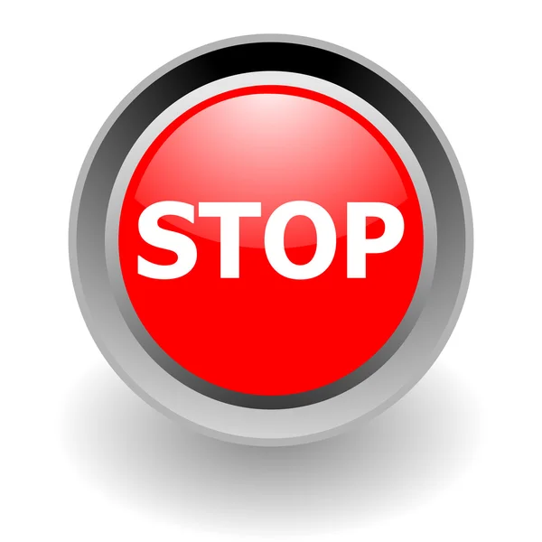 Stop steel glosssy icon — Stock Photo, Image